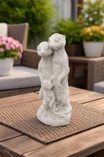 Sculpture, Stokstaart familie vader moeder kind - 37 cm -