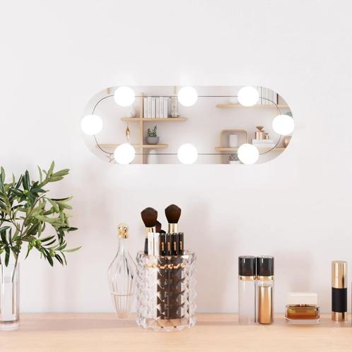 vidaXL Wandspiegel met LEDs ovaal 15x40 cm glas, Maison & Meubles, Accessoires pour la Maison | Miroirs, Envoi