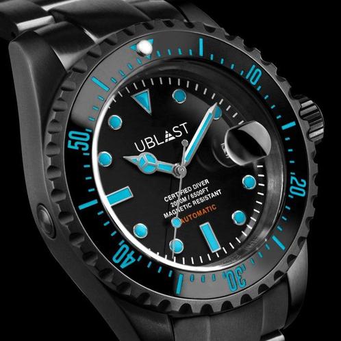 Ublast - Submersible Professional Diver 200 ATM - UBISB45BKT, Handtassen en Accessoires, Horloges | Heren