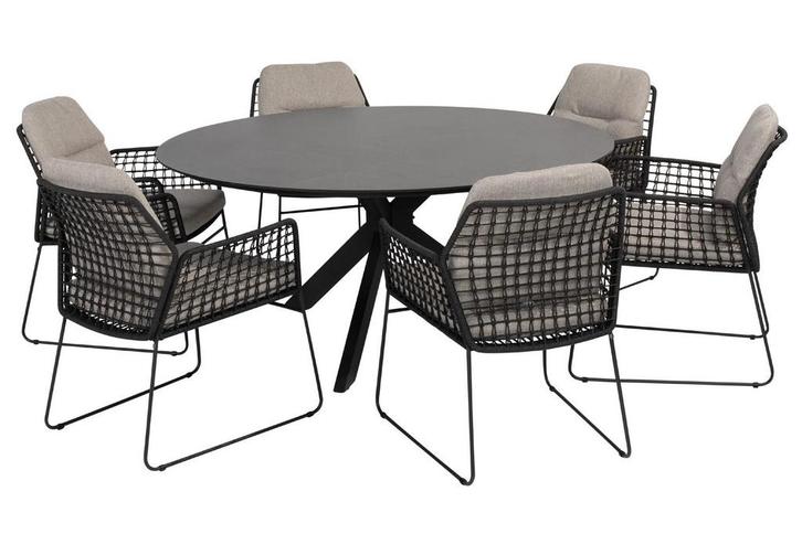 Taste by 4 Seasons Rhodos tuinset met Locarno tafel HPL blad, Tuin en Terras, Tuinsets en Loungesets