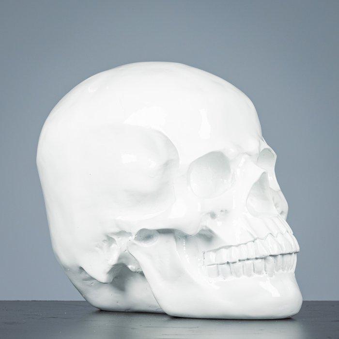 Figuur - Decoratieve grote witte schedel - polystone, Antiquités & Art, Art | Objets design