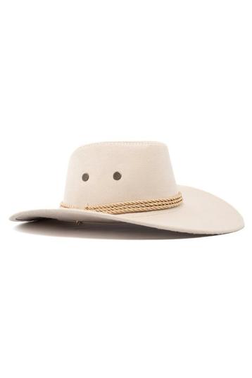 Cowboyhoed Ecru Beige Suede Beige Suedelook Cowboy Western H, Kleding | Dames, Ophalen of Verzenden, Nieuw