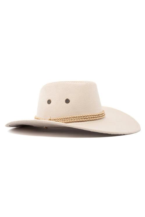 Cowboyhoed Ecru Beige Suede Beige Suedelook Cowboy Western H, Kleding | Dames, Carnavalskleding en Feestkleding, Nieuw, Ophalen of Verzenden