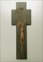 Gesigneerd: ADR. 1952 - Plaque - Crucifix - 40 cm - Hout, Antiek en Kunst