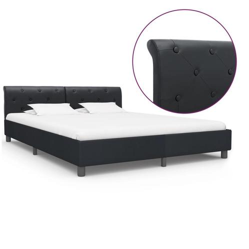 vidaXL Bedframe kunstleer zwart 160x200 cm, Huis en Inrichting, Slaapkamer | Bedden, Nieuw, Verzenden