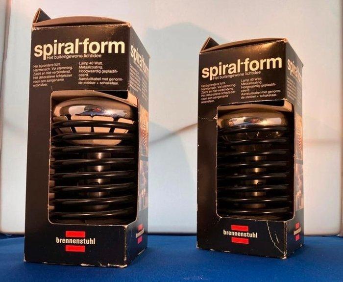 Brennenstuhl - Lamp (2) - Spiral-form - Roestvrij staal -, Antiek en Kunst, Antiek | Meubels | Stoelen en Sofa's