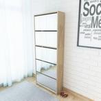 vidaXL Schoenenkast met 5 spiegels 63x17x169,5 cm eikenhout, Huis en Inrichting, Kasten | Schoenenkasten, Verzenden, Nieuw