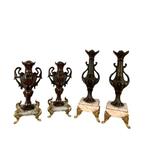 Bougeoir (2) - Marbre, Régule - 2 paires