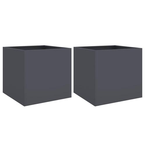 Plantenbak Staal Antraciet - Tuin Decoratie - Retour Deal, Tuin en Terras, Bloembakken en Plantenbakken, 30 tot 60 cm, Minder dan 60 cm