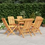 vidaXL Ensemble à manger de jardin 7 pcs Bois de teck, Jardin & Terrasse, Verzenden, Neuf