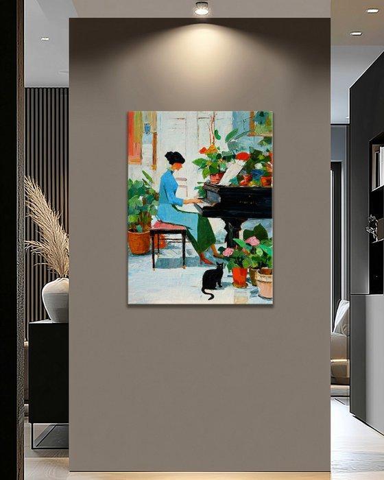 Matteo - Melody in Bloom, Antiquités & Art, Art | Peinture | Moderne