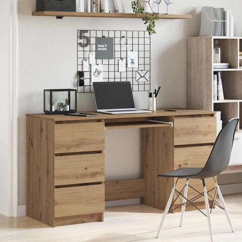vidaXL Bureau 140x50x77 cm bewerkt hout artisanaal, Huis en Inrichting, Bureaus, Nieuw, Verzenden