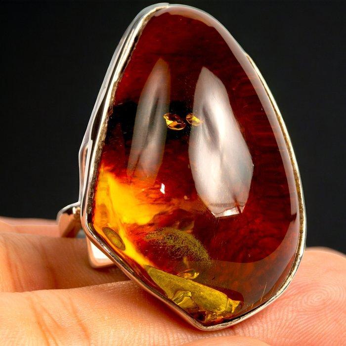 Grande Gemma di Ambra Cognac Anello Ambra Baltica: Gemma, Verzamelen, Mineralen en Fossielen