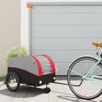 vidaXL Fietstrailer 45 kg ijzer zwart en rood, Fietsen en Brommers, Verzenden, Nieuw