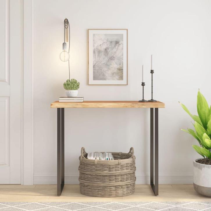 vidaXL Tafelblad rechthoekig natuurlijke rand 80x40x3,8 cm, Huis en Inrichting, Tafelonderdelen, Nieuw, Verzenden