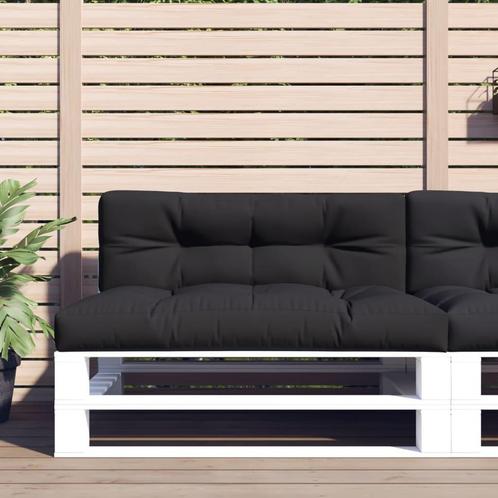 vidaXL Palletkussens 2 st stof zwart, Huis en Inrichting, Woonaccessoires | Kussens, Nieuw, Verzenden