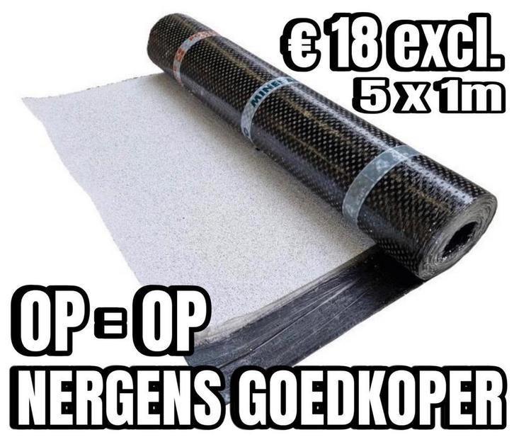 Toplaag Brandrol 4,5mm | Leislag SBS 5m € 18 excl., Doe-het-zelf en Bouw, Dakpannen en Dakbedekking, Overige kleuren, Nieuw, Overige materialen