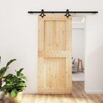 vidaXL Schuifdeur met beslag 90x210 cm massief grenenhout, Verzenden, Nieuw
