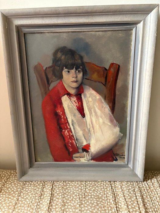 Romkes (XX) - Jongen met doek, Antiek en Kunst, Kunst | Schilderijen | Klassiek