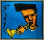 Herman Brood | Glicée: Chet Baker | Afmeting: 100cm x 110cm, Antiquités & Art, Art | Autres Art, Ophalen of Verzenden