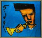 Herman Brood | Glicée: Chet Baker | Afmeting: 100cm x 110cm, Antiquités & Art, Art | Autres Art, Ophalen of Verzenden