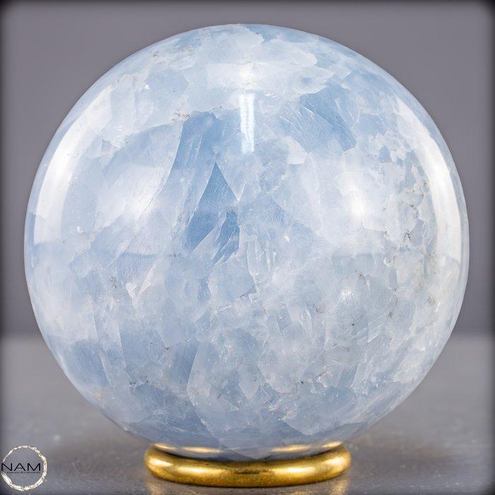 Natuurlijke blauwe calcietkogel uit Madagaskar – Zachte, Antiek en Kunst, Curiosa en Brocante