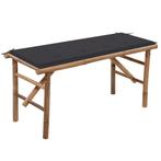 vidaXL Tuinbank inklapbaar met kussen 118 cm bamboe, Tuin en Terras, Verzenden, Nieuw
