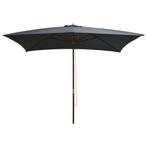 Parasol - Antraciet Hout 2x3m | OP = OP! | Schaduwplekje!, Verzenden, Nieuw, 2 tot 3 meter, Stokparasol