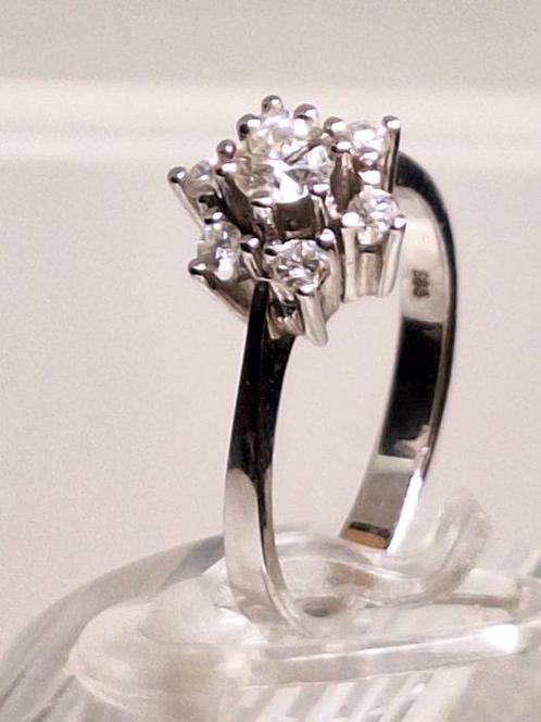 Cocktailring - 14 karaat Witgoud - 0.43ct. tw. Diamant, Handtassen en Accessoires, Antieke sieraden
