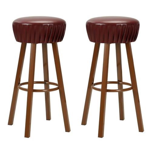 vidaXL Barstoelen 2 st kunstleer bruin, Huis en Inrichting, Barkrukken, Nieuw, Verzenden