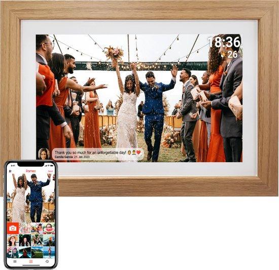 2dekans | Denver Digitale Fotolijst 15.6 Inch - XL - Hout -, Audio, Tv en Foto, Foto | Digitale fotokaders, Ophalen of Verzenden
