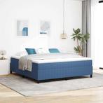 vidaXL Boxspring bed Blauw 180 x 200 cm Katoenen stof, Huis en Inrichting, Slaapkamer | Bedden, Verzenden, Nieuw