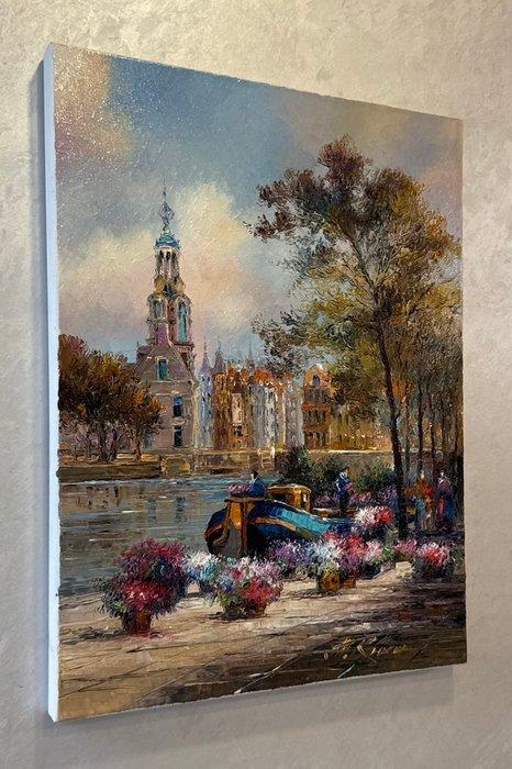 Knysh Tanya (1965) - Flowers of Amsterdam, Antiek en Kunst, Kunst | Schilderijen | Modern