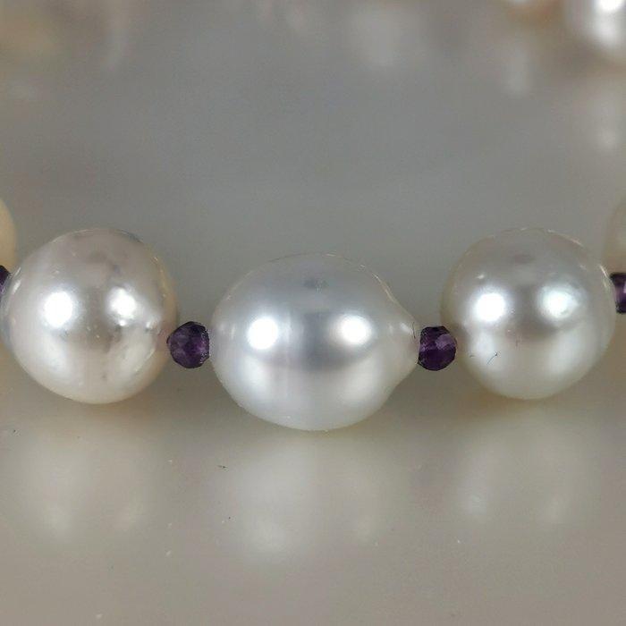 Armband Zilver Parel - Amethist - Southsea Rainbow Ø7x9,7mm, Handtassen en Accessoires, Armbanden