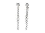 Veiling - Zilverkleurige oorhangers briljanten moissaniet 2., Handtassen en Accessoires, Oorbellen, Nieuw