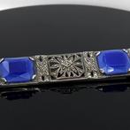 Argent, Argent sterling 925, calcédoine bleue et marcasite -