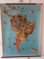 Westermann - Carte scolaire - Zuid Amerika met afbeeldingen, Antiquités & Art