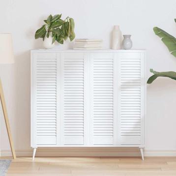 vidaXL Kastdeuren louvredesign 4 st 99x29,5 cm wit, Doe-het-zelf en Bouw, Verzenden, Nieuw