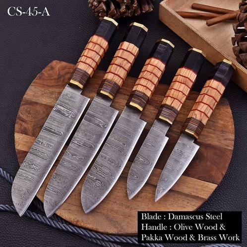 Keukenmes - Chefs knife - Hout, Messing, Vouwstaal van, Antiek en Kunst, Antiek | Keukengerei
