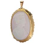 Hanger - 18 karaat Geel goud - Circa 1880 roze schelpcameo