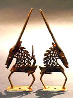 Pair of Bronze Chi wara ritual objects. - sculptuur - Chi, Antiek en Kunst