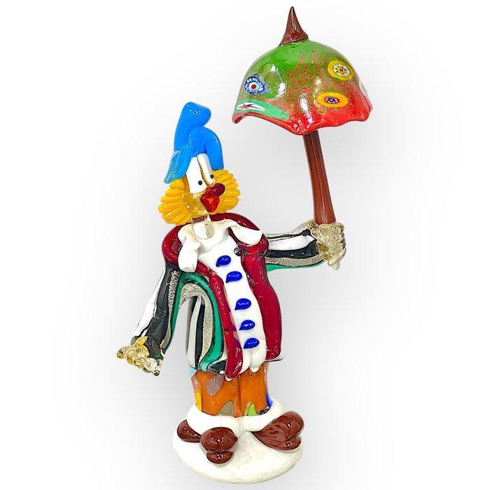 Filippo Maso - sculptuur, Clown con ombrello - 31 cm -, Antiek en Kunst, Antiek | Glaswerk en Kristal