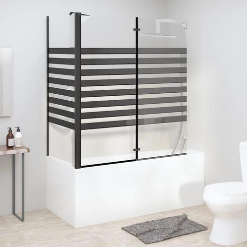 vidaXL Badwand gestreept 120x68x130 cm gehard glas, Doe-het-zelf en Bouw, Sanitair, Nieuw, Verzenden