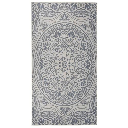 vidaXL Buitenkleed met patroon platgeweven 80x150 cm blauw, Huis en Inrichting, Stoffering | Tapijten en Vloerkleden, Nieuw, Verzenden