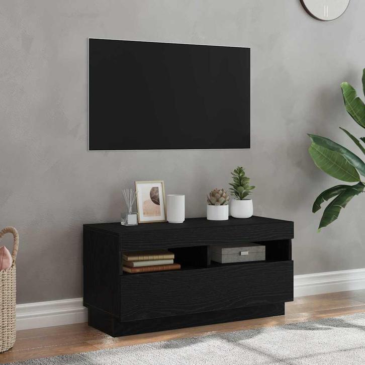 vidaXL TV Kast Zwart 80 x 35 x 40 cm Bewerkt hout, Huis en Inrichting, Kasten |Televisiemeubels, Nieuw, Verzenden