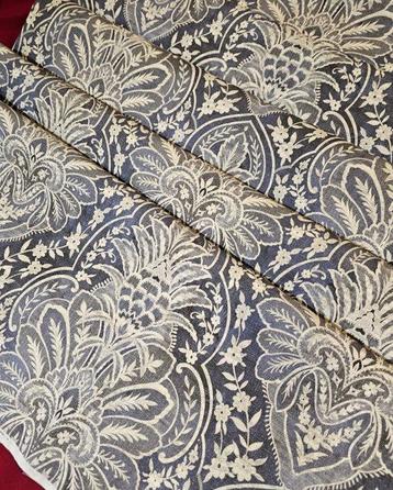 Exclusief Damast stof 100% katoen - 300x280cm - Kleur jeans