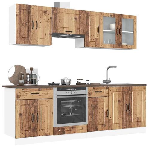 vidaXL 8-delige Keukenkastenset Kalmar bewerkt hout oud, Huis en Inrichting, Kasten | Overige, Nieuw, Verzenden