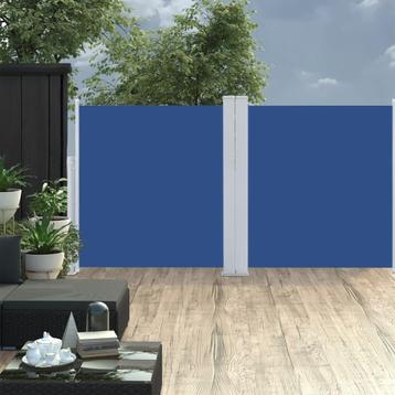 vidaXL Windscherm uittrekbaar 120x600 cm blauw, Verzenden