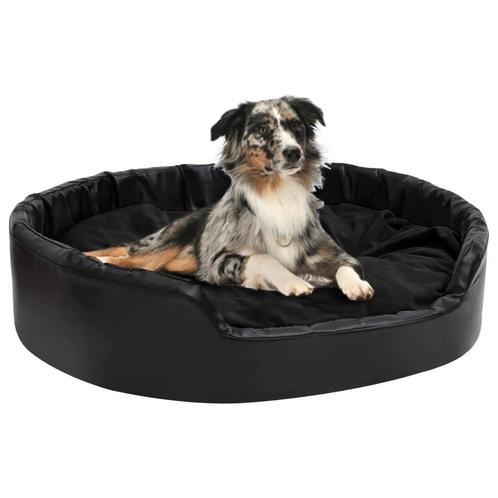 vidaXL Hondenmand 99x89x21 cm pluche en kunstleer zwart, Dieren en Toebehoren, Honden-accessoires, Nieuw, Verzenden