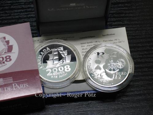 Frankreich 1,50 Euro 2008 Armada Rouen zilver Pp nur 2 79..., Postzegels en Munten, Munten en Bankbiljetten | Toebehoren, Verzenden